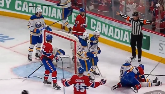 Tage Thompson tackles Danault
