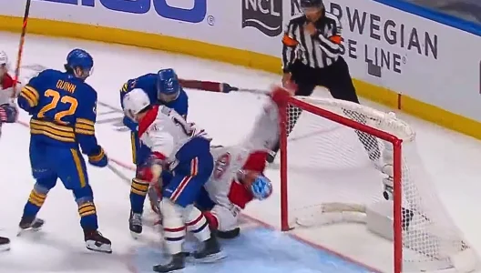 Jason Zucker bowls over Jakub Dobes