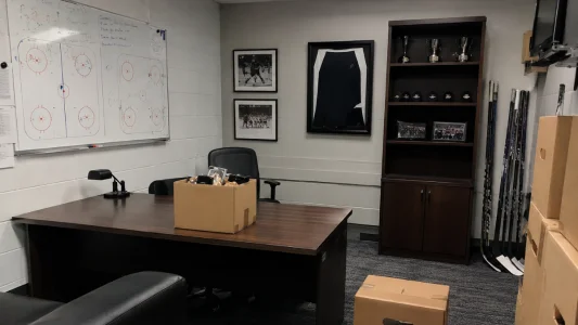 Empty locker room Adam Foote fired