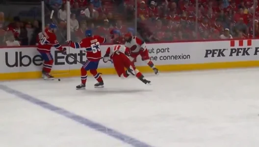 Noah Dobson hit on Jordan Staal