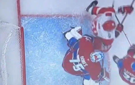 Obstruction observée sur le gardien du Canadien de Montréal, Jakub Dobes, sur le but gagnant des Hurricanes de la Caroline en prolongation au Centre Bell.