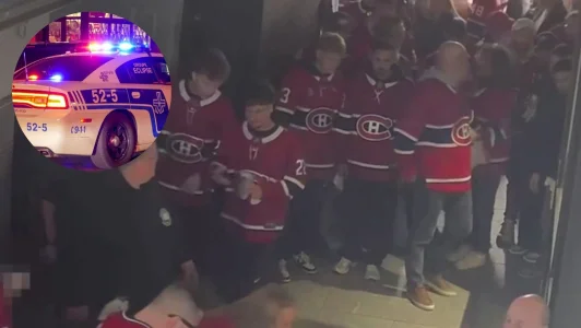 Scène à lextérieur du Centre Bell, pendant le match des séries éliminatoires du Canadien de Montréal.