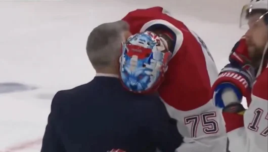 Une sc&egrave;ne bouleversante entre Jakub Dobes et Martin St-Louis devient virale