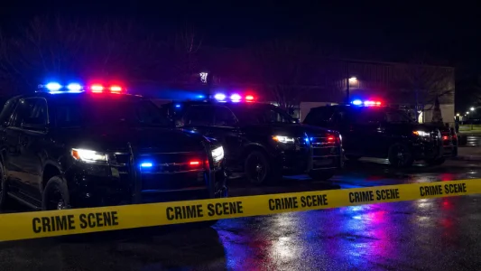 Police vehicles scene