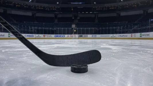 Hockey stick and puck