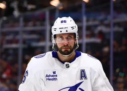 Apr 7, 2026; Ottawa, Ontario, CAN; Tampa Bay Lightning right wing Nikita Kucherov (86) is seen in a game agains the Ottawa Senators during the second period at Canadian Tire Centre.