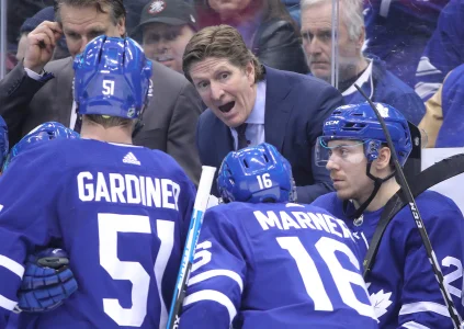 One of the most awkward moments between Mike Babcock and Mitch Marner has surfaced