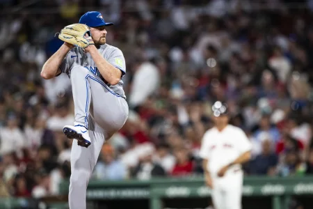 Jun 17, 2026; Boston, Massachusetts, USA; Toronto Blue Jays pitcher Spencer Miles (62) throws in the sixth inning against the Boston Red Sox at Fenway Park. Jun 17, 2026; Boston, Massachusetts, USA; Toronto Blue Jays pitcher Spencer Miles (62) throws in the sixth inning against the Boston Red Sox at Fenway Park.