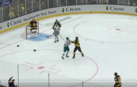 Ostapuk Jeannot fight Bruins Sharks
