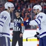 Clips emerge of Matthews and Laughton chirping Jets fans after the OT winner