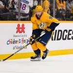 Feb 2, 2026; Nashville, Tennessee, USA; Nashville Predators center Steven Stamkos (91) skates behind the net against the St. Louis Blues during the second period at Bridgestone Arena.