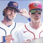 2026 World Baseball Classic quarter finalists: Team USA utility player Ernie Clement and Team Canada outfielder Tyler O\'Neill.