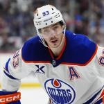 Mar 10, 2026; Denver, Colorado, USA; Edmonton Oilers center Ryan Nugent-Hopkins (93) during the third period against the Colorado Avalanche at Ball Arena. Mandatory Credit: Ron Chenoy-Imagn Images