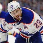 Mar 10, 2026; Denver, Colorado, USA; Edmonton Oilers center Leon Draisaitl (29) during the first period against the Colorado Avalanche at Ball Arena.