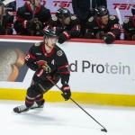Mar 19, 2026; Ottawa, Ontario, CAN; Ottawa Senators defenseman Thomas Chabot (72) skates with the puck in the third period against the New York Islanders at the Canadian Tire Centre.