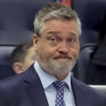 Mar 28, 2026; Elmont, New York, USA; New York Islanders head coach Patrick Roy reacts as he coaches against the Florida Panthers during the first period at UBS Arena.