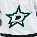 Nov 13, 2025; Montreal, Quebec, CAN; View of a Dallas Stars logo on a jersey worn by a member of the team during the third period at Bell Centre.