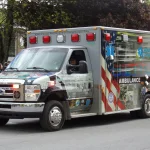 A Pennsylvania Ambulance drives by in the Hawley Memorial Day parade on May 25, 2025. Pennsylvania Ambulance is under contract by a joint agreement with Paupack and Palmyra townships and Hawley Borough (PPH) to provide emergency medical services for these neighboring municipalities of Wayne County.