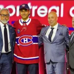 Jun 28, 2024; Las Vegas, Nevada, USA; Michael Hage is selected by the Montreal Canadiens with the 21st overall pick in the first round of the 2024 NHL Draft at The Sphere.