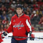 Oct 29, 2023; Washington, District of Columbia, USA; Washington Capitals center Evgeny Kuznetsov (92) looks on during a stoppage in play in the first period against the San Jose Sharks at Capital One Arena. Mandatory Credit: Amber Searls-Imagn Images