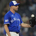 Apr 12, 2026; Toronto, Ontario, CAN; Toronto Blue Jays starting pitcher Max Scherzer (31) flips a ball out of his glove before throwing a pitch to the Minnesota Twins during the second inning at Rogers Centre.