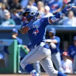 March 21, 2026: Toronto Blue Jays prospect Juan Sanchez (13) bats during the game between the Toronto Blue Jays and the Philadelphia Phillies at BayCare Ballpark in Clearwater, Florida USA.