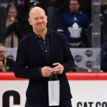 Nov 19, 2023; Stockholm, SWE; Mats Sundin during a Global Series NHL hockey game between the Toronto Maple Leafs and the Minnesota Wild at Avicii Arena. Mandatory Credit: Per Haljestam-Imagn Images
