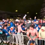 Buffalo fans outside KeyBank Center
