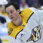 Mar 29, 2026; Tampa, Florida, USA; Nashville Predators center Jonathan Marchessault (81) looks on before a game against the Tampa Bay Lightning at Benchmark International Arena. Mandatory Credit: Nathan Ray Seebeck-Imagn Images