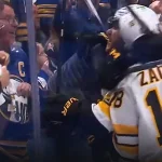 Pastrnak yells at Sabres fan