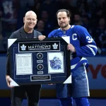 Maple Leafs confirm final decision maker between new hires John Chayka and Mats Sundin Jan 6, 2026; Toronto, Ontario, CAN; Toronto Maple Leafs center Auston Matthews (34) is presented with a plaque for passing Mats Sundin as the all time leading scorer with 421 goals before a game against the Florida Panthers at Scotiabank Arena.