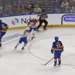 Alex Newhook se fait planter par un ancien joueur de la LNH pour ce qui est arrivé contre les Sabres hier
