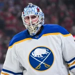 Edmonton Oilers connected to new starting goaltender by respected NHL analyst May 16, 2026; Montreal, Quebec, CAN; Buffalo Sabres goalie Ukko-Pekka Luukkonen (1) looks on during warm-up before the game against the Montreal Canadiens in game six of the second round of the 2026 Stanley Cup Playoffs at Bell Centre. Mandatory Credit: David Kirouac-Imagn Images