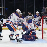 Edmonton Oilers reset puts massive contract question at center of offseason Apr 7, 2026; Salt Lake City, Utah, USA; Edmonton Oilers defenseman Darnell Nurse (25) and goaltender Tristan Jarry (35) watch the puck go wide of the net during the first period of the game against the Utah Mammoth at Delta Center. Mandatory Credit: Rob Gray-Imagn Images