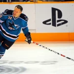 Jan. 20, 2009; San Jose, CA, USA; San Jose Sharks right wing Claude Lemieux (32) warms up before the game against the Vancouver Canucks at HP Pavilion. Mandatory Credit: Kyle Terada-Imagn Images