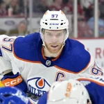 Jan 13, 2024; Montreal, Quebec, CAN; Edmonton Oilers forward Connor McDavid (97) prepares for a face off against the Montreal Canadiens during the third period at the Bell Centre.
