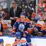 Mike Babcock's hire could fracture Edmonton's locker room as one player reveals he'll leave May 10, 2025; Edmonton, Alberta, CAN; Edmonton Oilers centre Connor McDavid (97) is seen sitting on the players bench boards during the second period in game three of the second round of the 2025 Stanley Cup Playoffs at Rogers Place. Mandatory Credit: Walter Tychnowicz-Imagn Images
