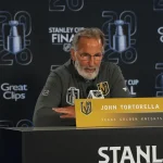 Jun 1, 2026; Raleigh, North Carolina, USA; Vegas Golden Knights head coach John Tortorella during media day for the 2026 Stanley Cup Final at Lenovo Center.