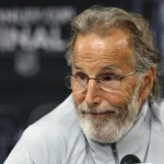 Jun 4, 2026; Raleigh, North Carolina, USA; Vegas Golden Knights John Tortorella during the post game press conference after the loss to the Carolina Hurricanes in game two of the 2026 Stanley Cup Final at Lenovo Center.