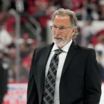 Jun 11, 2026; Raleigh, North Carolina, USA; Vegas Golden Knights head coach John Tortorella after the first period against the Carolina Hurricanes in game five of the 2026 Stanley Cup Final at Lenovo Center.