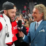 Jun 14, 2026; Las Vegas, Nevada, USA; Carolina Hurricanes left wing Taylor Hall (71) celebrates winning the the Stanley Cup after defeating the Vegas Golden Knights in game six of the 2026 Stanley Cup Final at T-Mobile Arena.