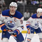 Mar 12, 2026; Dallas, Texas, USA; Edmonton Oilers center Connor McDavid (97) skates against the Dallas Stars during the second period at the American Airlines Center.