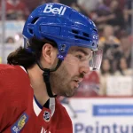 13 avril 2023; Montréal, Québec, Canada; L'attaquant des Canadiens de Montréal, Joel Teasdale (38), patine durant l'échauffement avant le match contre les Bruins de Boston au Centre Bell. Crédit photo obligatoire : Eric Bolte-Imagn Images