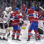 Blackhawks just made Canadiens trade involving Noah Dobson look like a steal Dec 18, 2025; Montreal, Quebec, CAN; Montreal Canadiens defenseman Noah Dobson (53) celebrates with forward Owen Beck (62) after scoring a goal against Chicago Blackhawks goalie Spencer Knight (30) during the third period at the Bell Centre. Mandatory Credit: Eric Bolte-Imagn Images