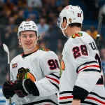 Senators make a gamble and acquire former first-rounder and Stanley Cup winner from Blackhawks Nov 5, 2025; Vancouver, British Columbia, CAN; Chicago Blackhawks forward Connor Bedard (98) talks with forward Andre Burakovsky (28) during a stop in play against the Vancouver Canucks in the second period at Rogers Arena. Mandatory Credit: Bob Frid-Imagn Images