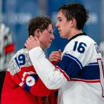 Le petit-fils d'une légende rejoint le Canadien de Montréal Jan 31, 2024; Gangwon-do, KOR; Parker Trottier (USA) consoles Petr Tomek (CZE) at full-time as (USA) beat Czech Republic in the Ice Hockey Men s 6-on-6 Tournament Gold Medal Game at the Gangneung Hockey Centre. The Winter Youth Olympic Games, Gangwon, South Korea, Wednesday 31 January 2024. Mandatory Credit: OIS/Joe Toth-Imagn Images