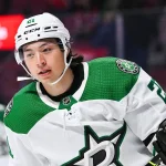 Jason Robertson : une annonce change tout pour le Canadien de Montréal Oct 22, 2022; Montreal, Quebec, CAN; Dallas Stars left wing Jason Robertson (21) during warmup before the game against the Montreal Canadiens at Bell Centre.