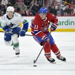 Brendan Gallagher aurait déjà pris sa décision concernant son nouveau numéro à Vancouver Jan 6, 2025; Montreal, Quebec, CAN; Montreal Canadiens forward Brendan Gallagher (11) plays the puck and Vancouver Canucks forward Brock Boeser (6) defends during the second period at the Bell Centre.