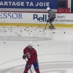 Quelques joueurs du Canadien, dont Ivan Demidov, Alexander Zharovsky et Owen Beck, sont présents sur la glace ce matin sous la supervision d'Adam Nicholas à Brossard.