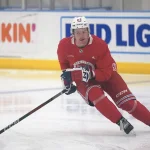 Kale McCallum (62) en action au camp de développement des Rangers de New York au centre d'entraînement Madison Square Garden à Tarrytown, le mercredi 3 juillet 2024.